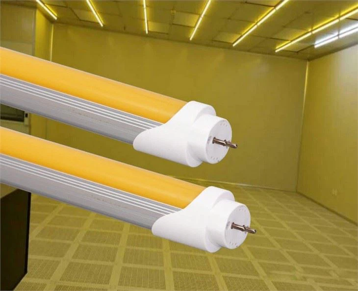 Tube LED jaune sans UV T8 600mm 900mm 1200mm 1500mm