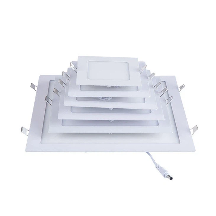 Panneau lumineux LED carré encastré plat ultra-mince