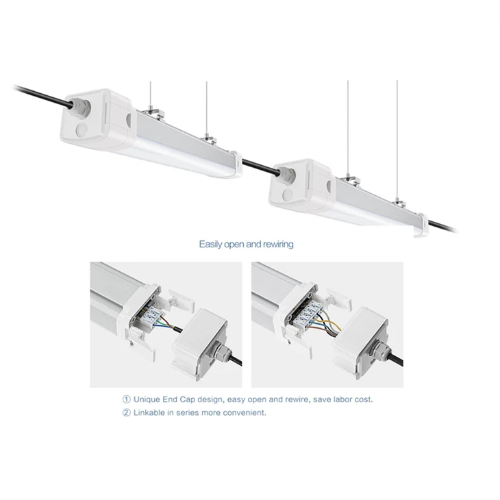 Le capteur à micro-ondes 140LM/W LED Triproof allume 40W/60W IP65