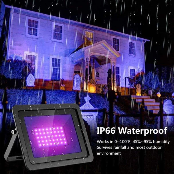 Lumière noire 150 W, paquet de 2 lumières noires LED avec prise et interrupteur