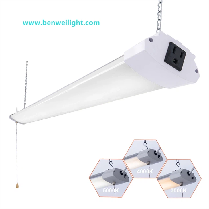 Lampe d'atelier LED 48 W 4 pieds, chaîne de traction triple CCT