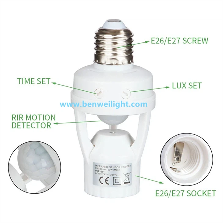Motion Sensor E27 Socket Auto-On Light high quality