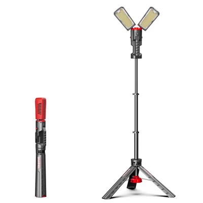 Lampe de travail sur trépied étanche 10 000 lm IP65 - hauteur réglable, projecteur enfichable 3 -CCT pour une utilisation commerciale en extérieur