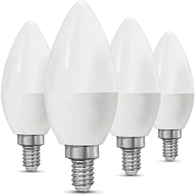 Ampoule LED mate en forme de bougie pointue-bougie-, culot E17, lumière jaune chaude